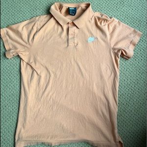Mens S coral collared Nike t-shirt